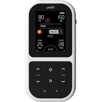 Режим TensCare Unifit TENS, EMS & Massage Mode сприяє зняттю болю, реабілітації м'язів, розслабленню м'язів та спортивним тренуванням