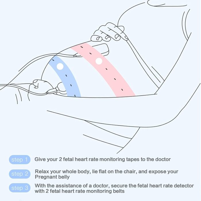 Ремінь для підтримки вагітності, 2-компонентний ремінь для моніторингу серцевої діяльності плода Бандажний ремінь для моніторингу серцевої діяльності плода із застібками для вагітних жінок