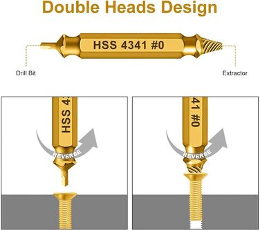 Набір гвинтових екстракторів Daoxue 5 предметів, золотистий