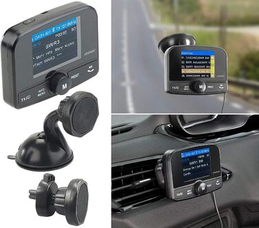 Автомобільний приймач auvisio DAB автомобільний приймач DAB/DAB, FM-передавач, Bluetooth, функція гучного зв'язку (автомобільний адаптер DAB, адаптер автомагнітоли DAB, прикурювач)