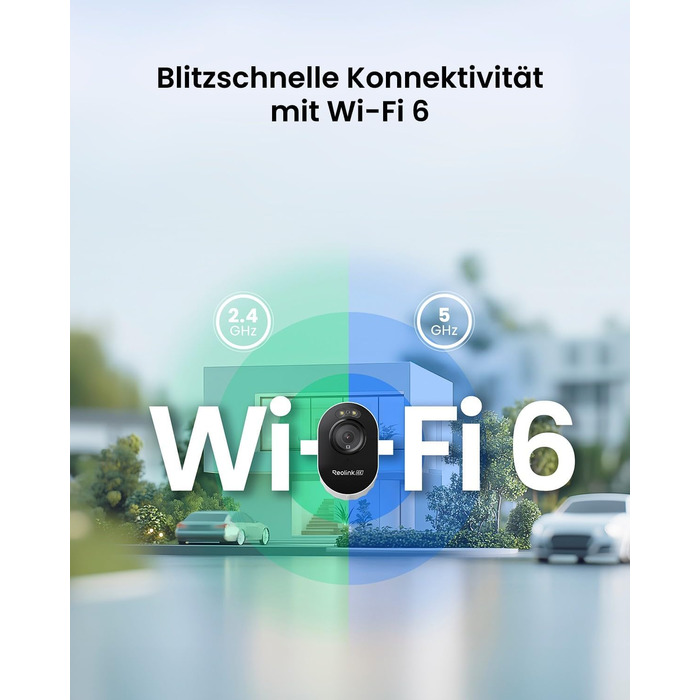 Зовнішня камера спостереження Reolink 4K Wi-Fi 6 із дводіапазонним Wi-Fi 2,4/5 ГГц, повнокольоровим нічним баченням, зовнішньою камерою Wi-Fi, що підключається, із цілодобовим записом, інтелектуальним виявленням, сиреною, захистом від погодних умов, Lumus