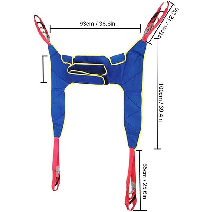 Підйомник для пацієнта Туалетний слінг Підйомне обладнання Баріатричний ліфт для інвалідів Ремінь для перенесення унітазу Спліт U з чотириточковою підтримкою Слінг для всього тіла 0620