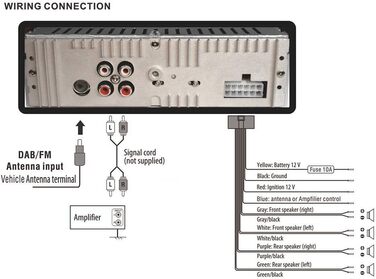 Стереорадіо, цифровий радіоприймач, з двома портами USB, цифровий РК-дисплей, RCA, FM, DAB, автомобільний динамік радіо, чорний