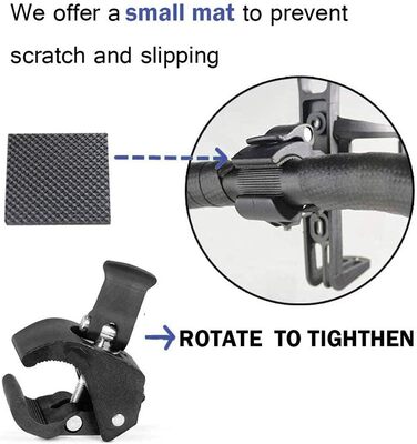 Тримач для пляшки з губкою Тримач для чашки для велосипеда Тримач для пляшки для велосипеда, універсальний розмір, що обертається на 360 градусів, підходить для велосипедів, гірських велосипедів, дитячих велосипедів, колясок та інвалідних візків (чорний)