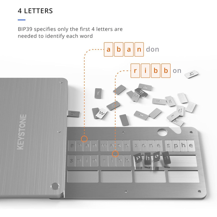 24 Words Bitcoin Key Phrase Storage, Steel Plate, Compatible with Ledger, Trezor, Keepkey (Keystone Tablet), 24 Words Bitcoin Key Phrase Storage, Steel Plate, Compatible with Ledger, Trezor, Keepkey (Keystone Tablet)