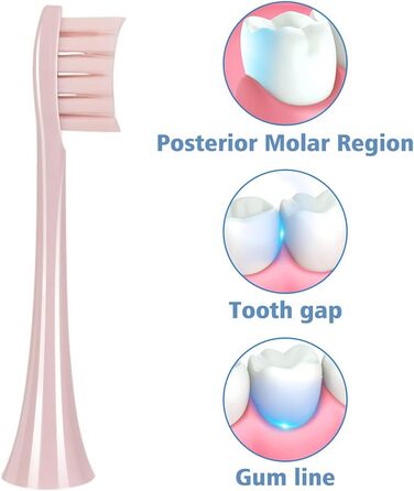 Насадки для щітки підходять для електричної зубної щітки Wondersmile, змінні щітки Щітки для насадок підходять для звукової зубної щітки Wondersmile (рожева), 10 шт.