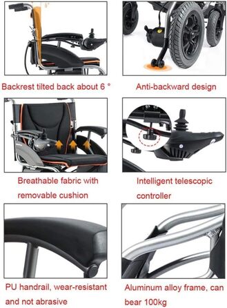 Електричне інвалідне крісло, розбірне, легке, для людей похилого віку та інвалідів, чотириколісне автоматичне інтелектуальне потужне інвалідне крісло з подвійним двигуном