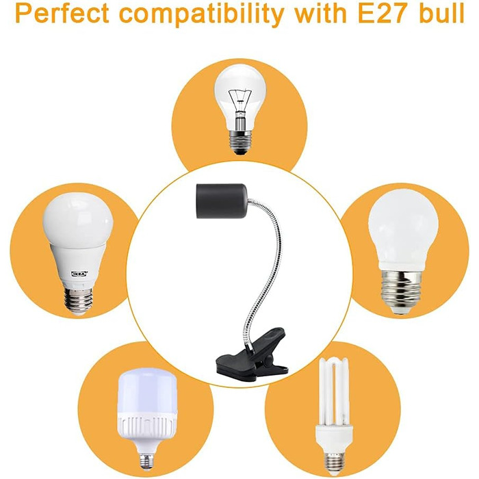 Лампа для тераріуму для рептилій 25 Вт Лампа для обігріву рептилій Ультрафіолетова теплова точкова лампа з кліпсою E27 Променистий обігрівач тепла Акваріумні тварини - для черепахи, ящірки, павука, змії