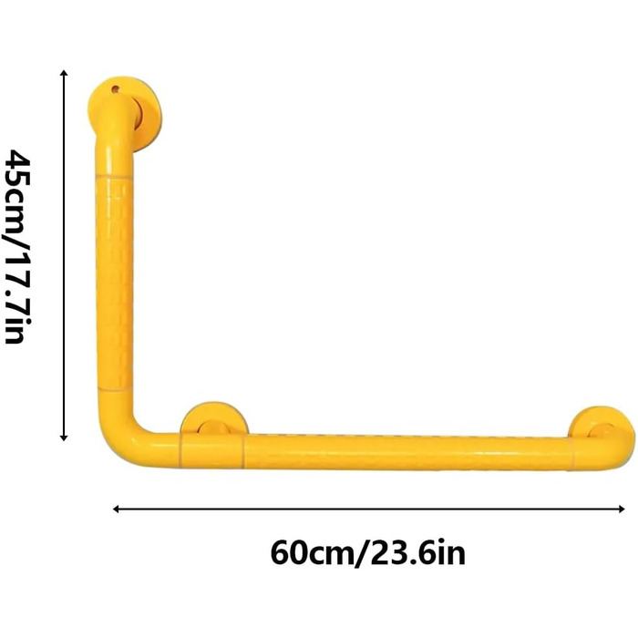 Поручень edelstahl, Настінна ручка для ванної кімнати з нержавіючої сталі, Поручень для безпечного балансу, Поручні для ванн і душових кабін, Поручні, Поручні для сеньйорена (Білий, 45 см * 60 см / 17,7 дюйма * 23,6 дюйма) 45 см * 60 см / 17,7 дюйма * 23,