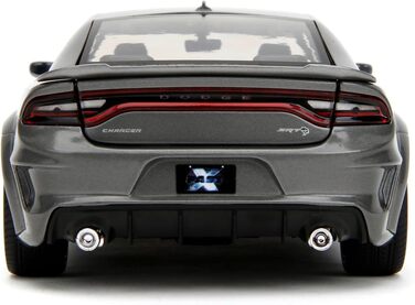 Форсаж - Автомобіль Dodge Charger (124, сірий) - Модель автомобіля 2021 Dodge Charger SRT Hellcat з фільму Форсаж 10, литий автомобіль від 8 років з деталями, що відкриваються, 19 см