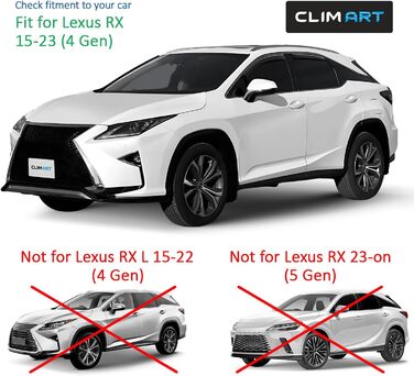 Вітровий дефлектор CLIM ART для/сумісний з Lexus RX 2015-2023 SUV Накладка на вікно автомобіля, дефлектори дощу, інтегровані дефлектори, 4 шт. и для Lexus RX 2015-2023, інтегровані