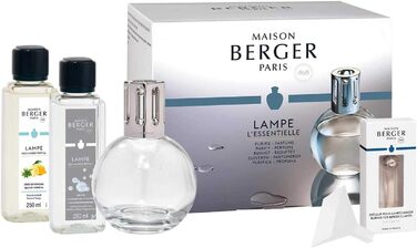 Ароматична лампа Lampe Berger Starter Set Essentiel, скло, прозоре/срібло, 15 см