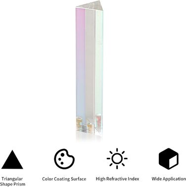 Трикутна призма Selens трикутна призма для фотографування з кришталевою мембраною з різьбовим отвором 1/4', трикутна призма з кришталевого скла для професійної оптики, створює ефект легкої веселки для фотографів