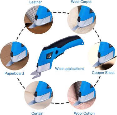 Електричні акумуляторні ножиці для тканини 3,6 В Акумуляторні з 2 ріжучими лезами з легованої сталі Акумуляторні ножиці для тканин Папір Картон Шкіра Пластик