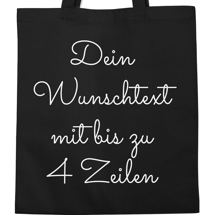 Подарунок з іменем, персоналізований Shirtracer - Бавовняна сумка - Індивідуальний друк - Текст на ваш вибір I Подарунок персоналізований 1 Чорний