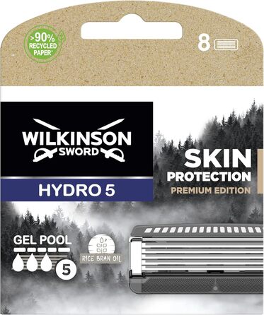 Клинки Wilkinson Sword Intuition Hydro 5 Skin Protection Premium Edition для чоловіків 8 шт. 8 шт. (1 шт. в упаковці)