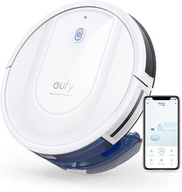 Робот-пилосос eufy з функцією прибирання, RoboVac G10 Hybrid, Smart Dynamic Navigation, 2-в-1 пилосос і робот-пилосос, потужність всмоктування 2000 Па, самозарядка, ідеально підходить для твердих підлог (білий)