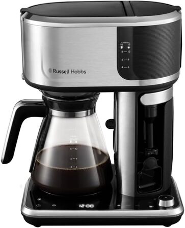 Кавоварка Russell Hobbs Barista регулювання міцності заварювання, функція холодного заварювання, піноутворювач молока Attentiv - Цифрова сенсорна панель управління (програмований таймер) Крапельна кавоварка 26230-56