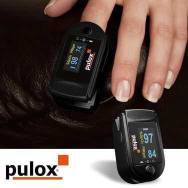 Пульсоксиметр PULOX PO-200 Solo in Finger Pulse Oximeter для вимірювання пульсу та насичення пальця киснем (чорний)