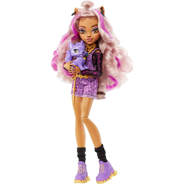 Лялька Monster High Clawdeen, модна лялька-перевертень з рожевим і світлим волоссям, аксесуар для домашніх тварин і ляльок, іграшка для дітей віком від 4 років, лялька-вовк HHK52 Clawdeen