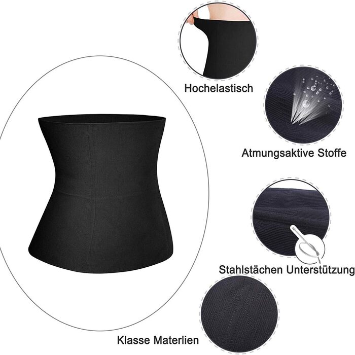 Жіночий корсет Underbust Tummy Control Waist Trainer Elastic Postpartum Belt Postpartum Support Waist Cincher Belly Waist Body Shaper Black L