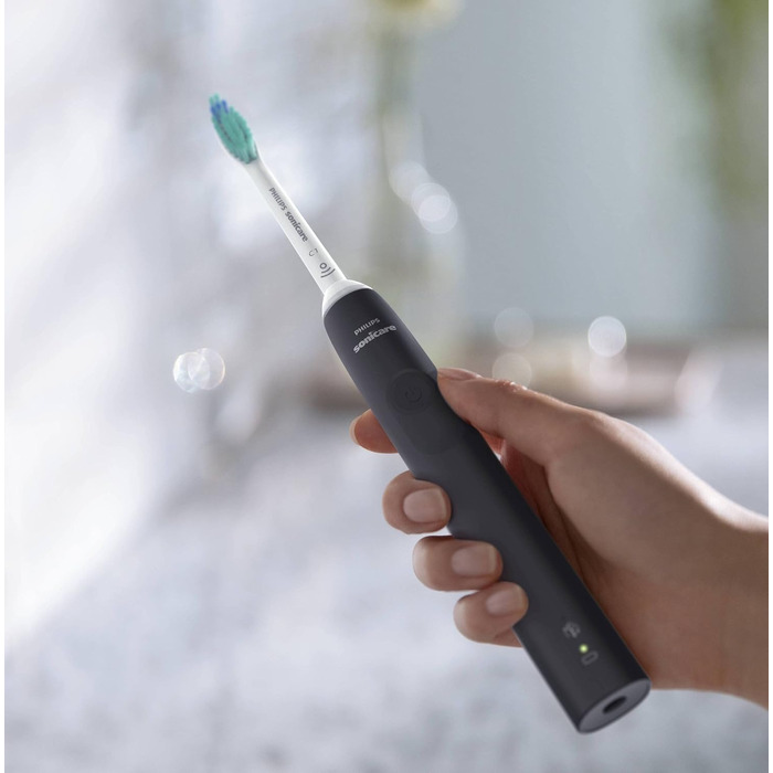 Звукова електрична зубна щітка Philips Sonicare серії 3100 з датчиком тиску та функцією нагадування BrushSync, HX3673/14, Чорний