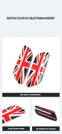 Бічна лампа Scuttle Light Pattern Fender Cap Чохол Сумісний з Mini Cooper F55 Hardtop F56 Hatchback F57 Covertible (Union Jack UK R, 2022)