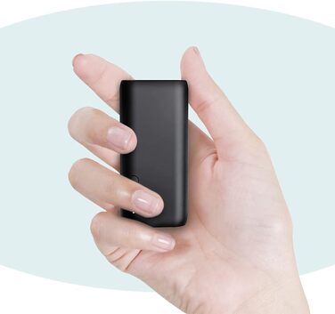 Зовнішній акумулятор Ультрамалий Power Bank Ультралегкий Важить всього 98 г Портативний зарядний пристрій Сумісний зі смартфоном Android та iPhone, навушниками Bluetooth, ipad тощо 5000Чорний, 5000mAh USB C