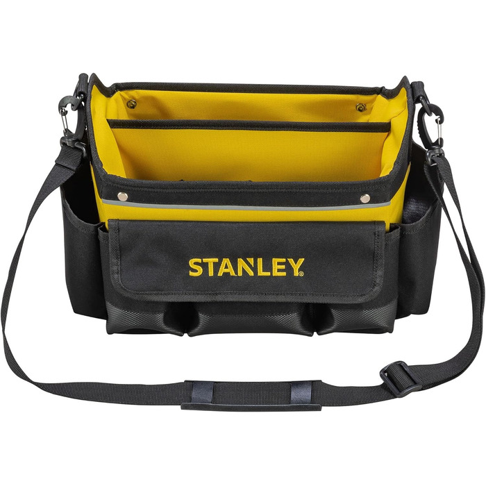 Відкрита сумка для інструментів Stanley (32 x 20 x 26 см, вісім зовнішніх кишень, десять внутрішніх кишень, внутрішній органайзер, вантажопідйомність 20 кг, прогумована ручка, водовідштовхувальна поліпропіленова основа) STST1-70718