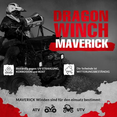 Лебідка 12В з пультом дистанційного керування Лебідка Maverick I електрична 2500 фунтів (1133 кг) I Трос лебідки з позашляховим двигуном з радіопультом дистанційного керування та сталевим кабелем 10 м I Лебідка з радіодистанційним керуванням 2500 фунтів /