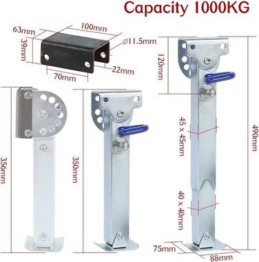 Важкий підйомник причепа 350 490 мм Ноги стабілізатора причепа опускаються вниз Кут стоянки каравану Стійкий автофургон Кемпінг Опора автофургону перевозить деталі Аксесуари для підйому та опускання кожного причепа