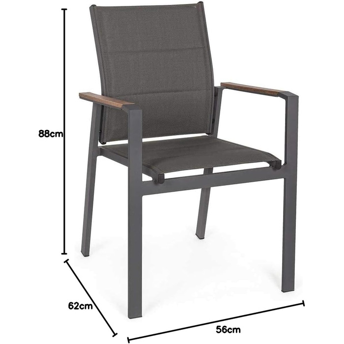 Крісло BIZZOTTO Алюміній Кубічний Антрацит (Категорія Fauteuil de Garten)