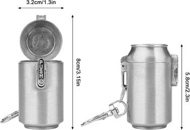Кишенькова попільничка, міні-попільничка для сигарет, водонепроникна та неприємного запаху, попільничка для подорожей з кришкою та брелоком, попільничка з нержавіючої сталі для подорожей - срібляста