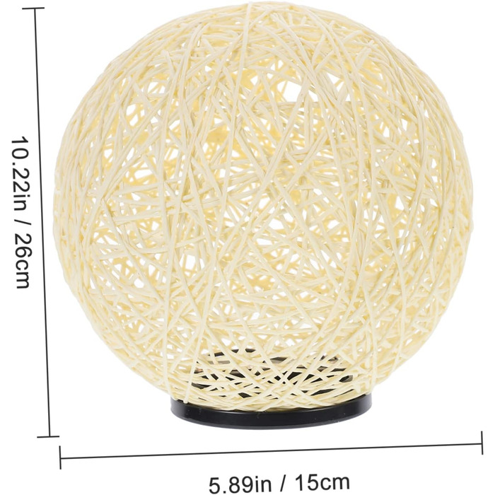 Ротанговий світильник Ротанговий настільний ліхтар Декоративна настільна лампа для дітей Кульова лампа з ротанга Вінтажний декор Підвісна лампа з ротанга Підвісна лампа з ротанга Світлодіодний декор Залізо, 1stk Night Light Led