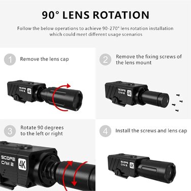 Страйкбольна камера 4xDigital Zoom HD міні Wi-Fi екшн-камера для страйкбольного пейнтбольного полювання тактичних тренувань із кабелем перемикача запису, 2 4K