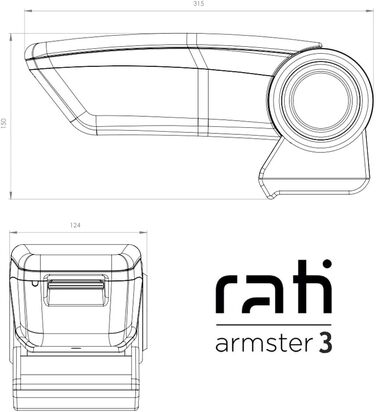 Автомобільний центральний підлокітник з адаптером, Armster 3, підходить для koda Fabia IV, 2021-