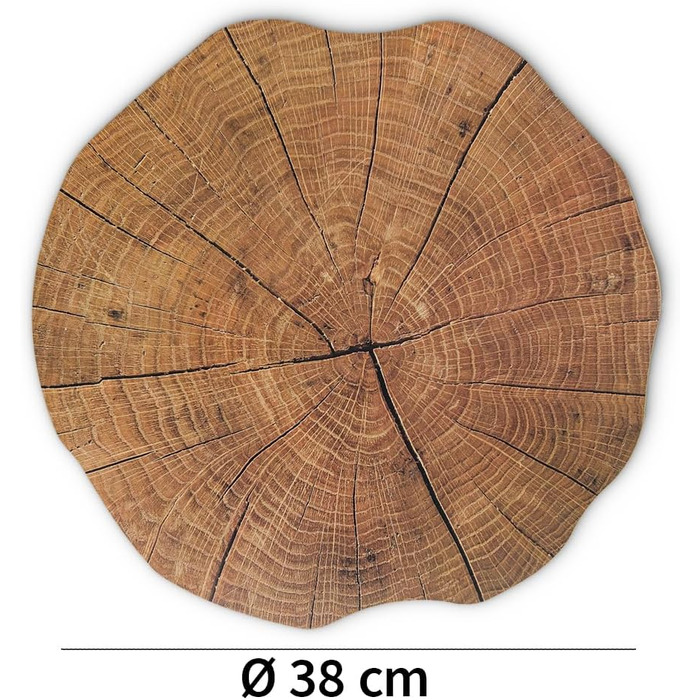 Підстилки 8 шт. як прикраса столу, що миється, в стилі кантрі - дерев'яні підстилки виглядають коричневими як круглі килимки для столу 38 см - підстилка як килимок для обіднього столу у вітальні