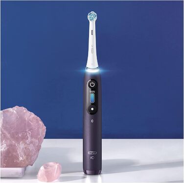 Електрична зубна щітка Oral-B iO Series 8, акумуляторна, з 1 ручкою зі штучним інтелектом, 1 щіткою та 1 дорожнім кейсом преміум класу фіолетовий 1 шт. (1 упаковка)