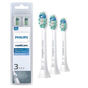 Насадки для зубних щіток Philips Sonicare HX9023/65 для оптимального контролю зубного нальоту, технологія BrushSync, біла, 3 шт. и 3 шт. и (1 упаковка)