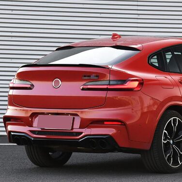 Сумісний з BMW X4 G02 2019-2022, ABS автомобільний задній спойлер крила, верхня частина обважування, захист обшивки елерона, зовнішній вигляд з вуглецевого волокна