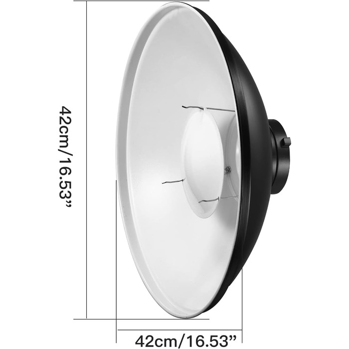 Стандартний відбивач Soonpho Beauty Dish 42 см/16 дюймів із чорною стільниковою решіткою, білим розсіювачем і сумкою для зберігання, світловідбивачем Photo Studio Strobe Flash для Bowens Mount Studio Flash