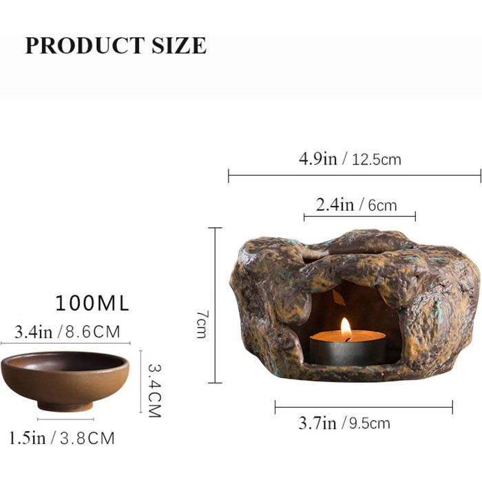 Аромалампа керамічна з підсвічником Аромалампа для чаю керамічна воскова аромалампа ароматична лампа ароматична олія тримач для чаю прикраса для дому, зроблена з заліза, ароматерапевтична лампа