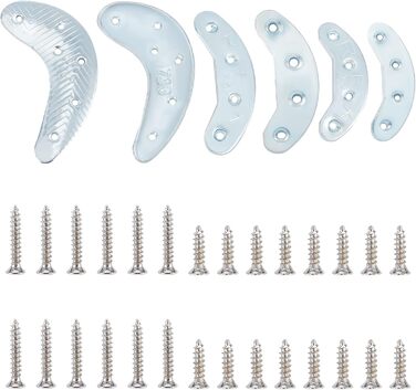Пари металевих п'яткових пластин, змінні пластини п'яти з гвинтовими цвяхами, підошва півмісяця Ремонтні накладки для п'яти Змішувачі для взуття та черевиків, 3