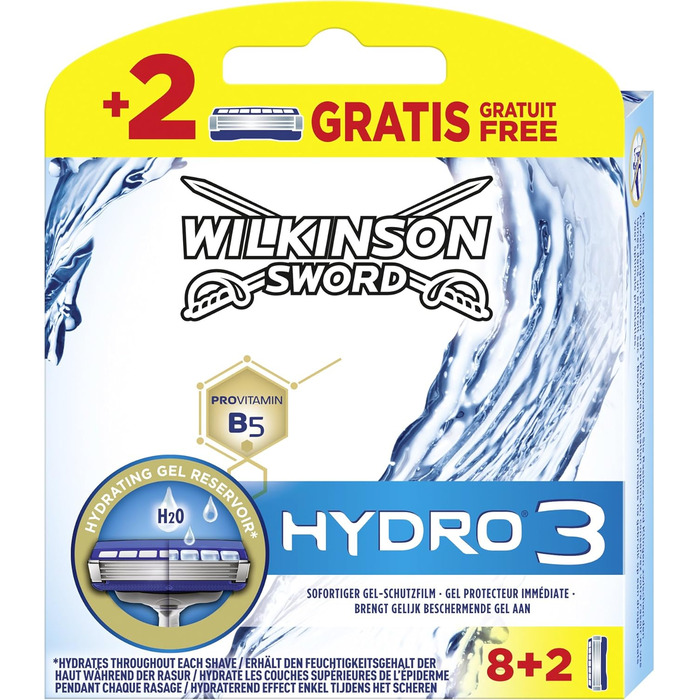 Бритва Wilkinson Sword Hydro 3 леза для чоловіків, 10 лез, бритва 8 2 шт.