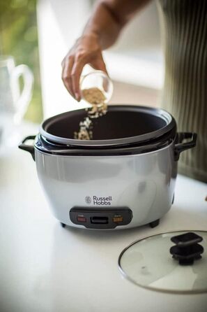 Рисоварка Russell Hobbs XL 5 л з пароваркою MaxiCook (функція підтримки тепла, каструля з антипригарним покриттям, рисова ложка та мірна чашка, мультиварка для овочів та риби тощо) 23570-56