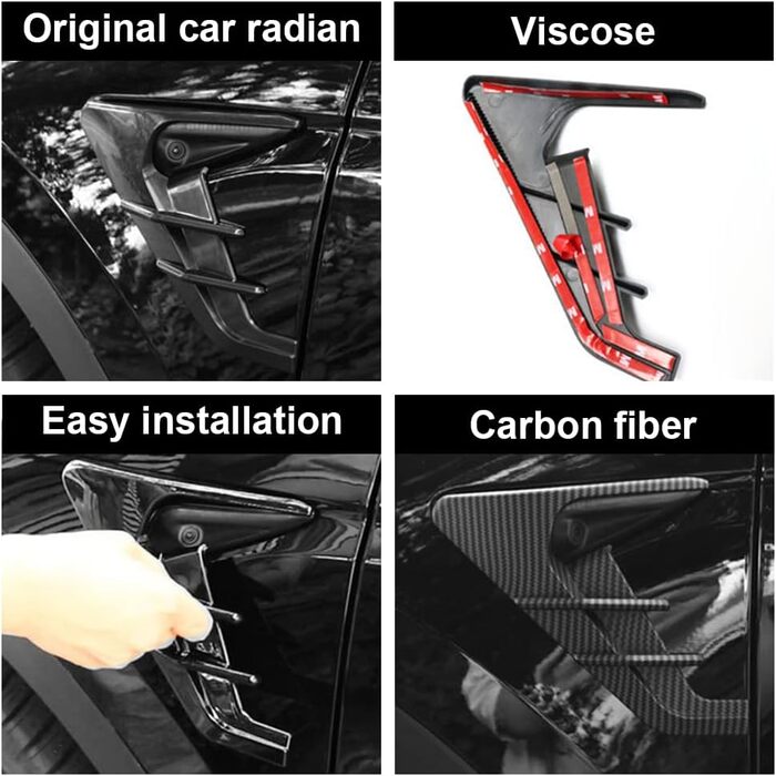 Пара бічних чохлів для Tesla Model Y, автомобільний спойлер, кришка для декору автомобільної бічної камери, ABS пластик (чорний матовий), 1