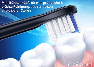 Міні-насадки з активованим вугіллям demirdental підходять для змінних щіток Philips Sonicare, маленькі насадки для точного та природного очищення, чорний, середній, HX4088mb, 8 шт.