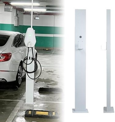 CZYGPHY EV Charging Port Base, Outdoor EV Charging Stand, Weatherproof Charging Station Base, Floor Mount All Weather Electric Vehicle Stack, Stainless Steel (White), CZYGPHY EV Charging Port Base, Outdoor EV Charging Stand, Weatherproof Charging Station 