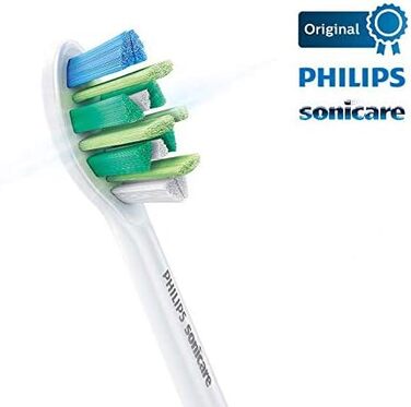 Оригінальна щітка Philips Sonicare InterCare HX9002/10, до 7 разів більше видалення нальоту, RFID-чіп, стандартна, упаковка з 2 шт. , біла 2 шт. и одинарна