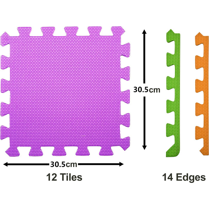 Килимок-головоломка Baby, Ігровий килимок Головоломка, Пінопластовий килимок Нетоксичний для дитини Килимок-головоломка Плагін Килимок для гри Килимок для повзання Килимок для тренажерного залу, 12 шт.